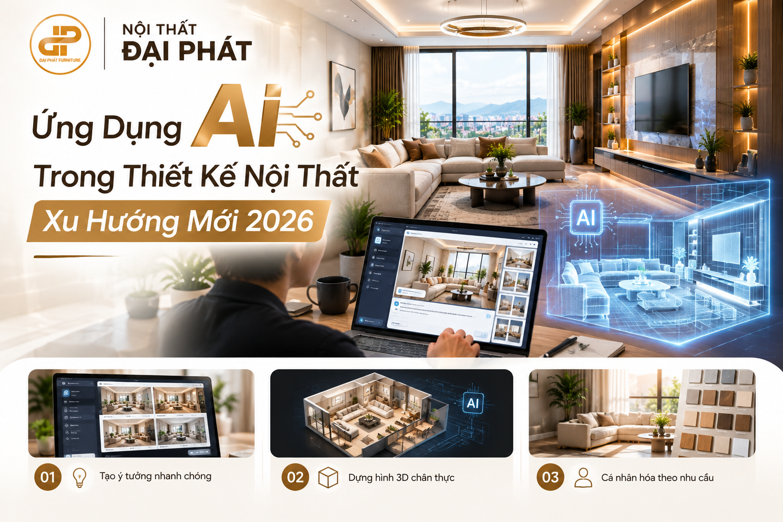 Ứng Dụng AI Trong Thiết Kế Nội Thất: Xu Hướng Mới 2026 | Nội Thất Đại Phát