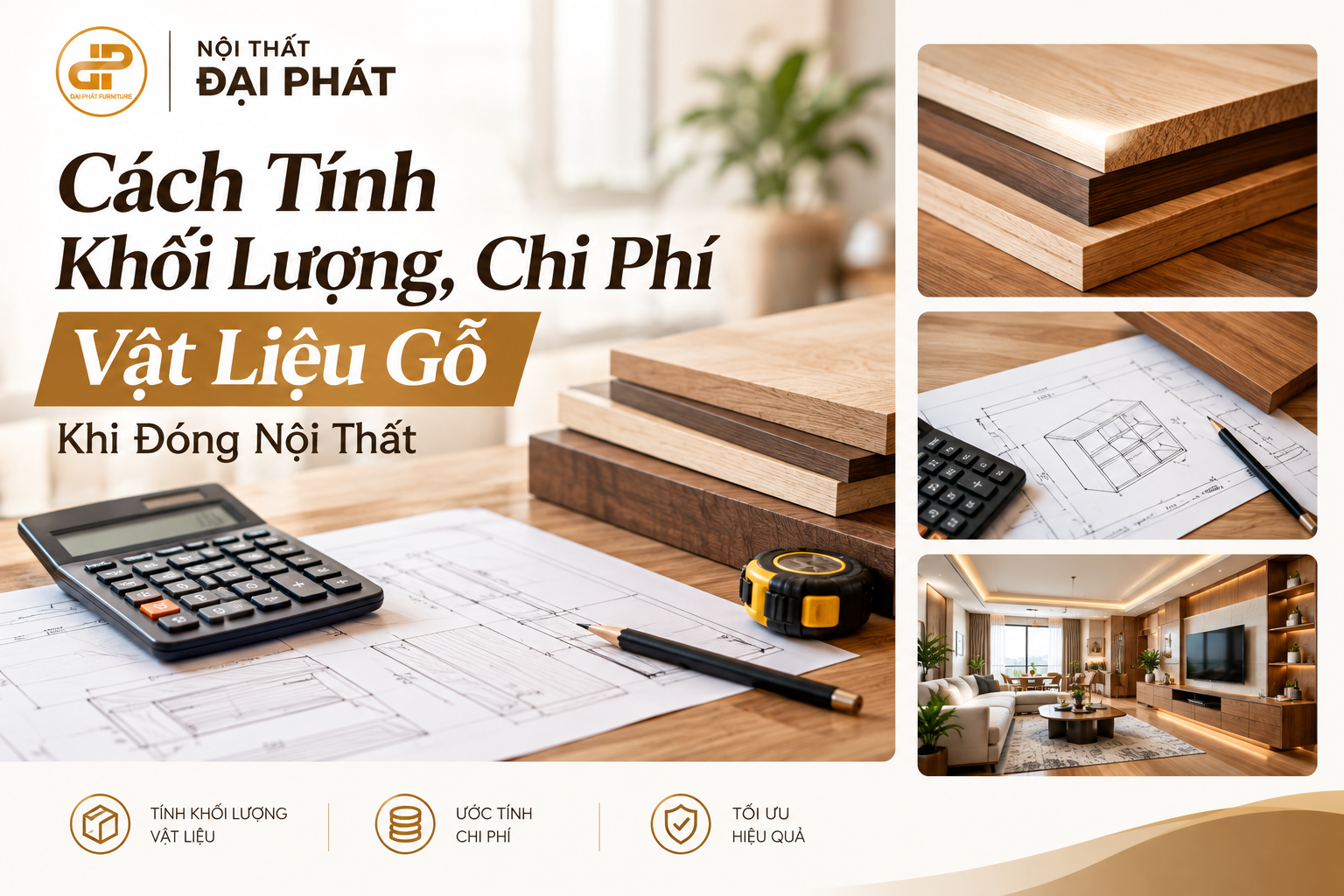Cách Tính Khối Lượng, Chi Phí Vật Liệu Gỗ Khi Đóng Nội Thất | Nội Thất Đại Phát